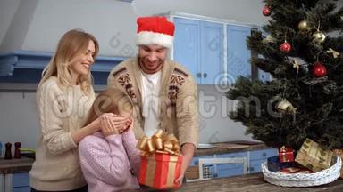 家庭庆祝圣诞节和新年