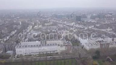 鸟瞰伦敦海德公园英国无人机顶景4KU HD视频