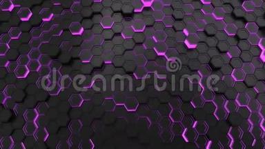 <strong>紫光</strong>黑色六边形的墙