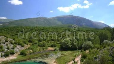 克罗地亚的Cetina水源泉