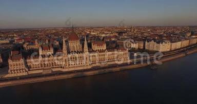 高<strong>质量</strong>的高<strong>质量</strong>的哥特式风格匈牙利议会大厦空中镜头