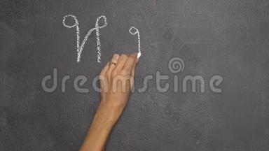 用黑色黑板手写泰国字母