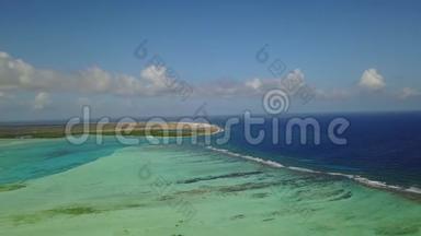 博内尔岛加勒比海风湖Sorobon航空无人机顶景4KU HD视频