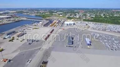 工业港口的航拍视频.