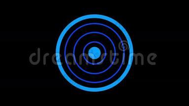 加载屏幕圆形，蓝色黑色背景-30fps循环<strong>视频</strong>纹理，无缝动画<strong>元素</strong>