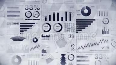 商业信息图表与图表<strong>循环</strong>动画。 图表和图表。 商业成功和金融概念。 演示<strong>模板</strong>