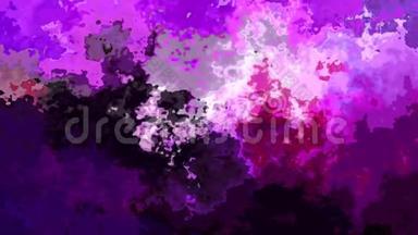 动画彩色彩色背景无缝环视频-水彩画效果-紫色