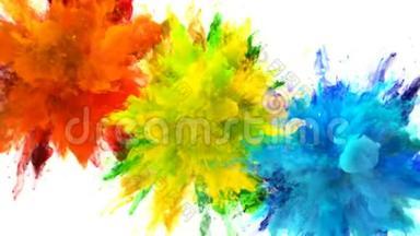 彩色爆炸-多种彩色烟雾爆炸流体粒子阿尔法哑光