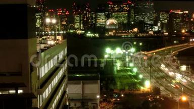 东京夜景的时间推移。