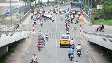 胡志明市市中心繁忙街道交通-越南