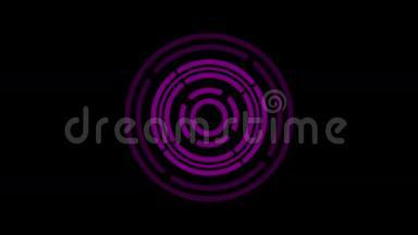 加载屏幕圆形，紫色黑色背景-30fps循环<strong>视频</strong>纹理，无缝动画<strong>元素</strong>