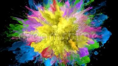 彩色爆炸-彩色烟雾爆炸流体粒子阿尔法哑光