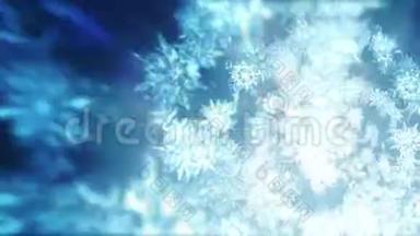 新宁<strong>冬天</strong>象征着美丽的雪花。 旋转雪的漩涡。 冬季模式。 美丽的雪花飞舞。 循环<strong>动画</strong>。