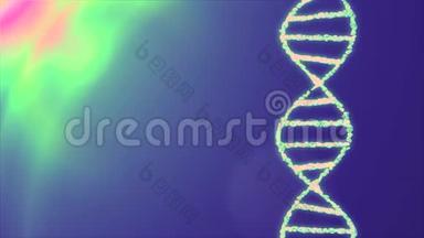 DNA螺旋分子旋<strong>转动</strong>画背景新品质美丽自然健康酷酷的<strong>视频</strong>片段