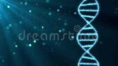 DNA螺旋分子旋转动画<strong>背景</strong>新品质美丽自然健康<strong>酷酷</strong>的视频片段