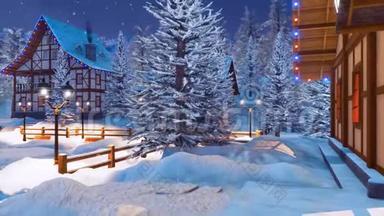 圣诞夜的雪山村
