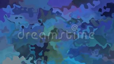 动画彩色背景无缝循环视频-水彩效果-蓝绿紫紫