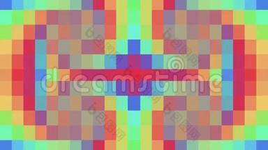 抽象像素块移动无缝环彩虹彩色动画新质量通用动态