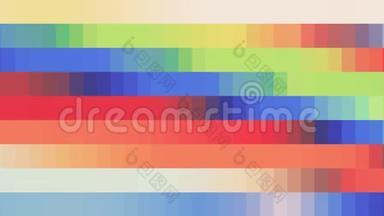 抽象像素块移动无缝环彩虹彩色动画新质量通用动态