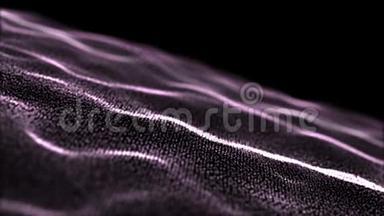 紫色粒子。 天然漂浮有机粒子在美丽的放松背景上。 带有波克的闪烁粒子