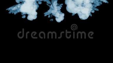 烟雾在慢速运动中的三维渲染，隔离在黑色背景上，背光，准备合成视觉效果