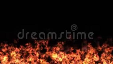 热火燃烧背景，抽象强大的粒子烟雾能量。