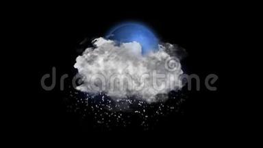 月球暴雪，带有阿尔法频道的天气预报图标