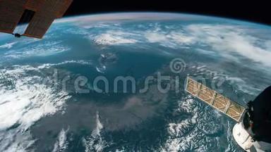 从国际空间站上看到地球。 从太空观测到美丽的地球。 美国宇航局从太空发射地球
