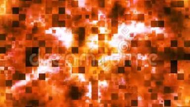 闪烁抽象高科技火焰图案，橙色，可循环，4K