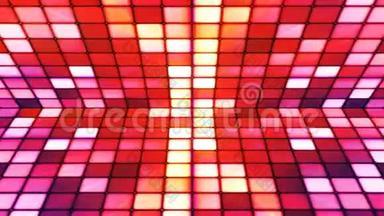 广播闪烁高科技立方体舞台，红色，抽象，循环，4K
