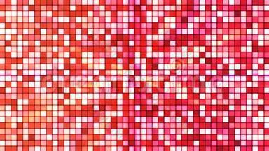 广播闪烁高科技立方体，红色，抽象，循环，4K