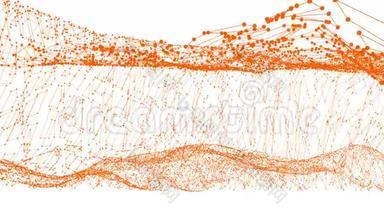 抽象干净的橙色挥动三维网格或网格作为<strong>环境</strong>。 橙色几何振动<strong>环境</strong>或脉动数学