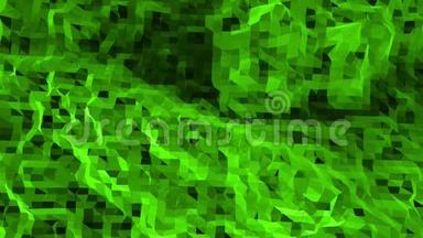 绿色低聚背景振动。 抽象低聚表面作为景观或3D漫画时尚低聚设计