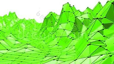 绿色低聚背景振动。 摘要低聚表面作为分子背景的时尚低聚设计