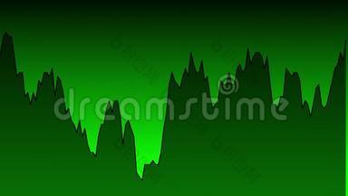 股市投资交易绿色背景图上的绿线图..
