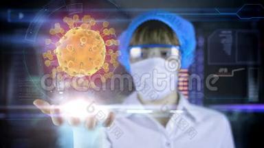 博士与未来的<strong>hud</strong>屏幕平板。 细菌，病毒，微生物..