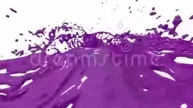 紫漆喷泉3d在白色<strong>背景</strong>与阿尔法<strong>通道</strong>使用阿尔法面具。 <strong>带</strong>涡旋液的喷泉顶部。 3D