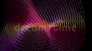 带粒子条纹物体慢运动的未来动画，循环高清1080p