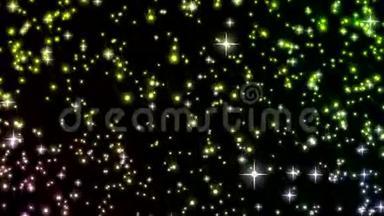 带动星星和灯光的精彩圣诞动画，循环高清1080p