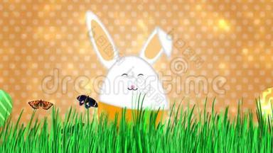 复活节兔子卡通插图广告空间