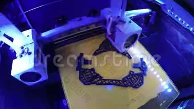 3D打印机时间推移ABS塑料印刷，设计制造，数控，机床，模型生产，技术主导照明
