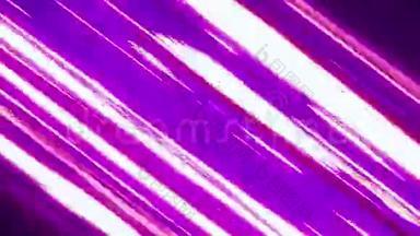 快速霓虹灯条纹背景。 快速霓虹灯发光闪光线条纹紫色，粉红色和凉爽的蓝色
