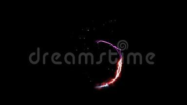 5号电热火显示黑色背景有闪光的光粒子