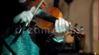女子小提琴手-音乐家在夜总会拉小提琴