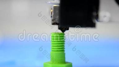 宏3D打印机是绿色模糊背景<strong>上线</strong>程的模型