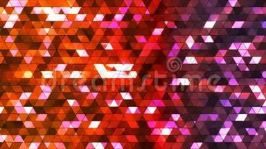 广播闪烁方形高科技三角形，多种颜色，抽象，可循环，4K