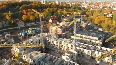 立陶宛维尔纽斯市建筑工地鸟瞰图