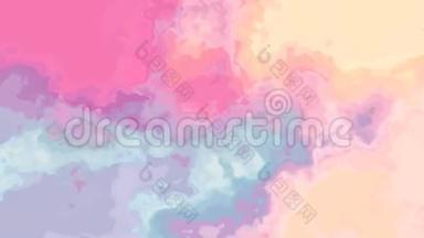 动画彩色彩色彩色背景无缝环视频-水彩画效果-可爱的彩虹光彩色光谱