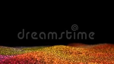 橙色金色光泽移动闪光背景抽象无缝V J环粒子阿尔法哑光
