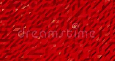 抽象的红色三维几何图案。商业演示的马赛克金属背景。